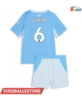 Günstige Manchester City Marc Guehi #6 Heimtrikotsatz Kinder 2026-27 Kurzarm (+ Kurze Hosen)